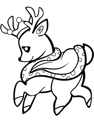 Baby Deer In A Crown Coloring Page